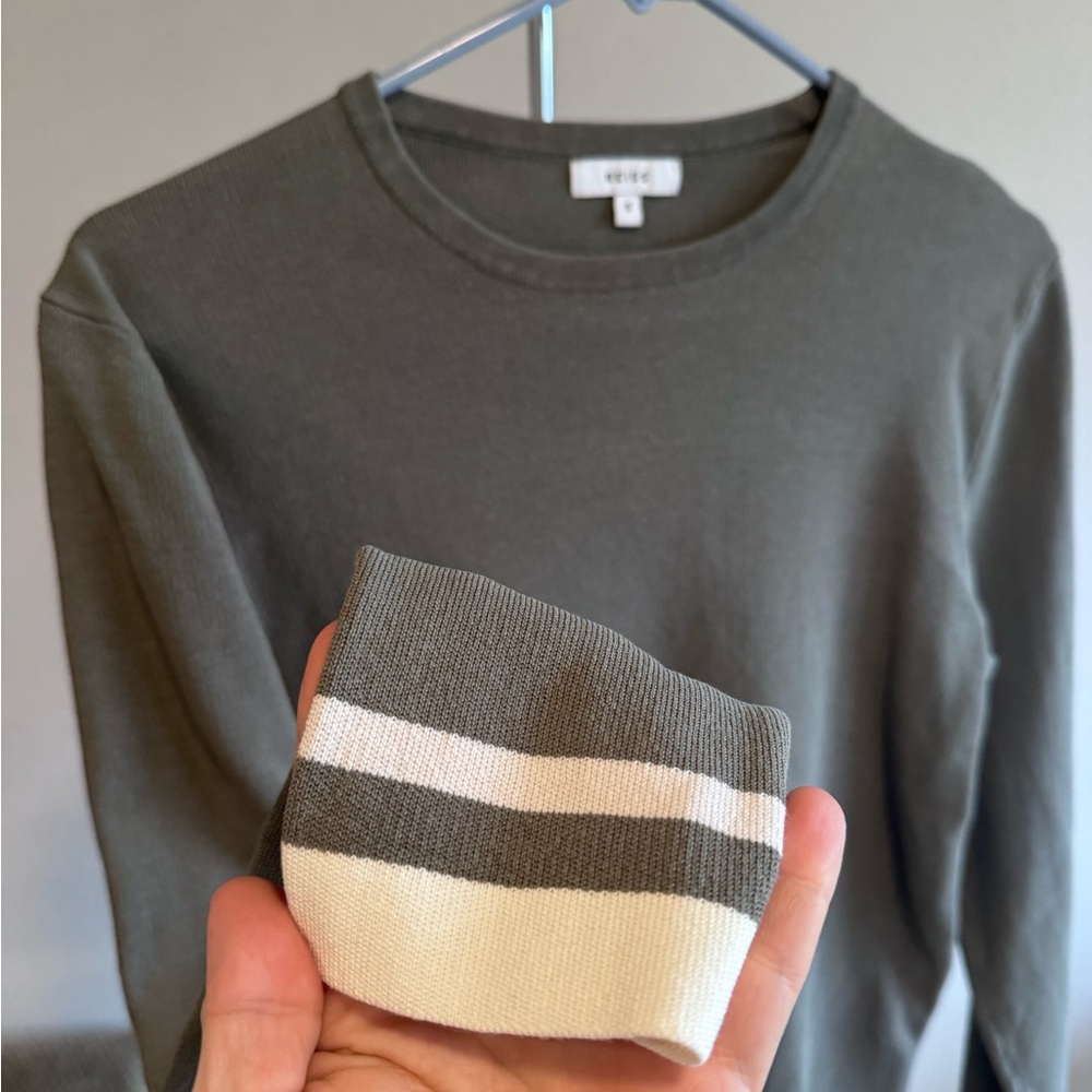 Reiss Khaki and Cream Knit Top - Picture 2 of 4
